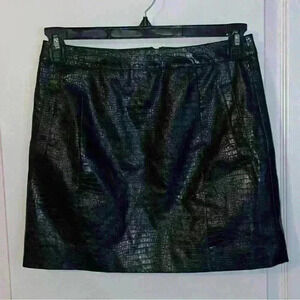 Altar’d State black faux alligator‎ mini skirt